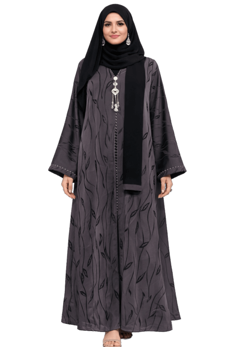 Sophisticated Grey Color Abaya