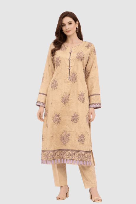 Beige Floral With Matching Pants