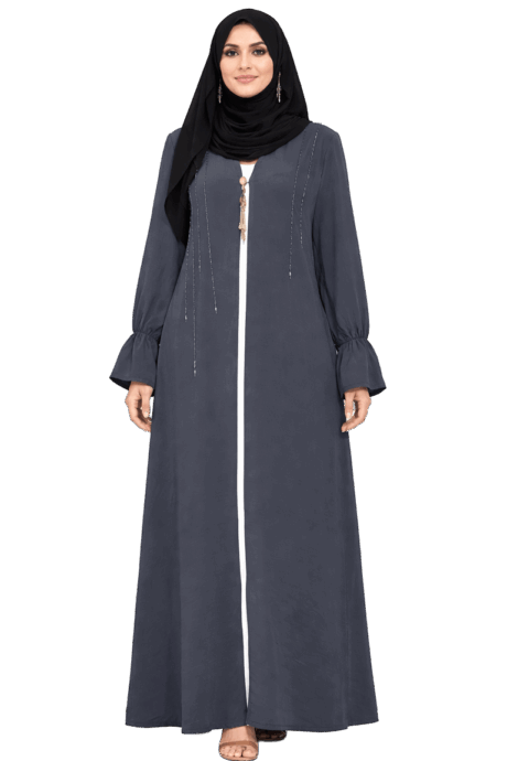 Two-piece Grey Abaya with Hijab