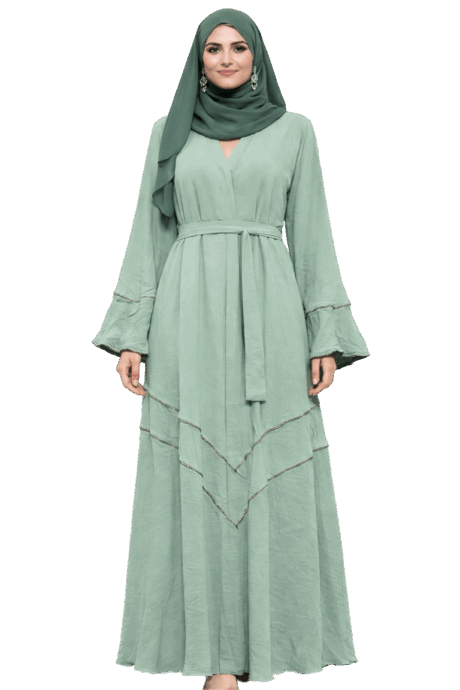 Beautiful Green Abaya with Belt