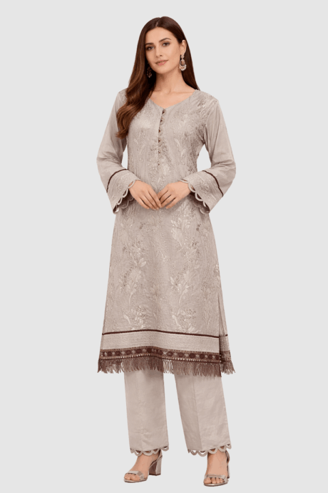 Silver Mist Embroidered Kurta Set