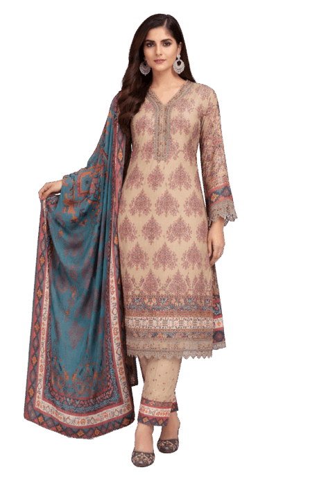 Olive Printed Kurta Set With Dupatta