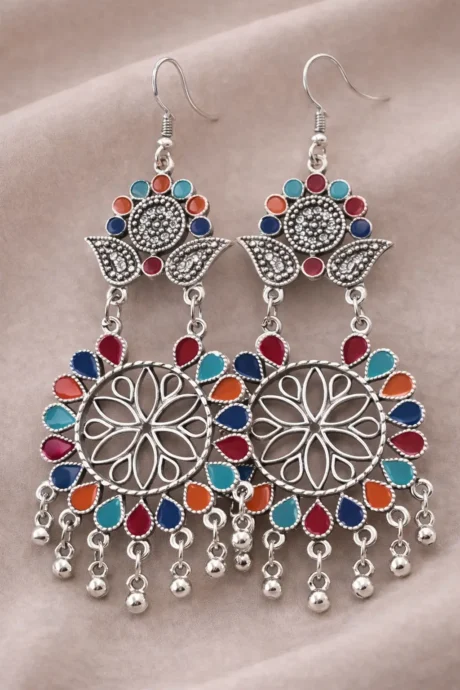 Intricate Silver Chandelier Earrings