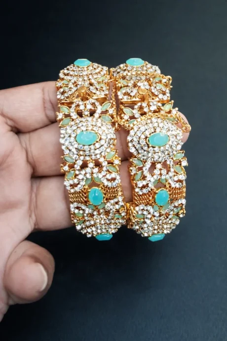 Royal Turquoise Stone Bridal Bangles