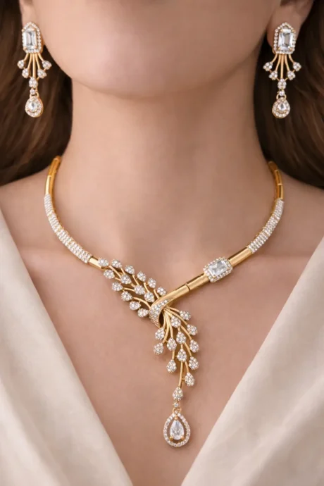 Elegant Gold and Diamond Jewelry Set