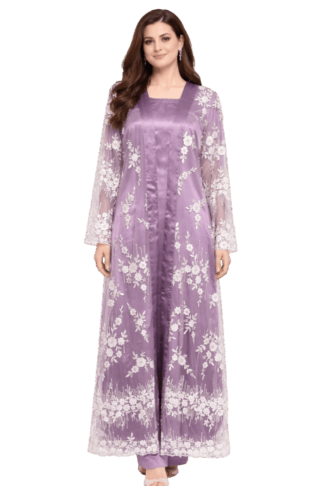 Lavender Floral Dress Set