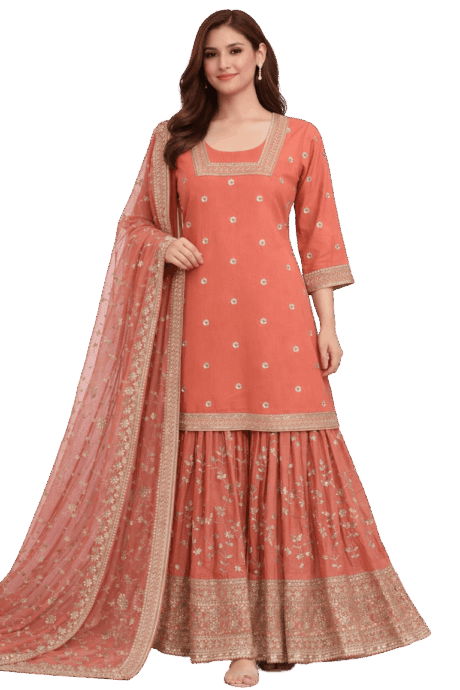 Elegant Gharara With Embroidery