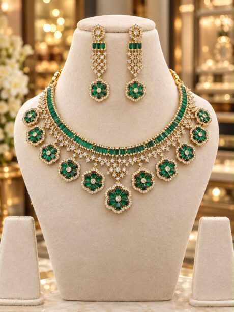 Premium AD Stone Necklace Set