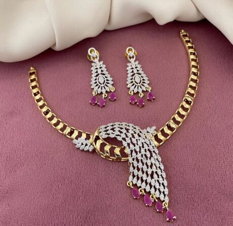Premium AD Stone Necklace Set